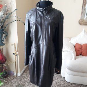 EUC 100% Leather Coat by DANIER SZE L Brown